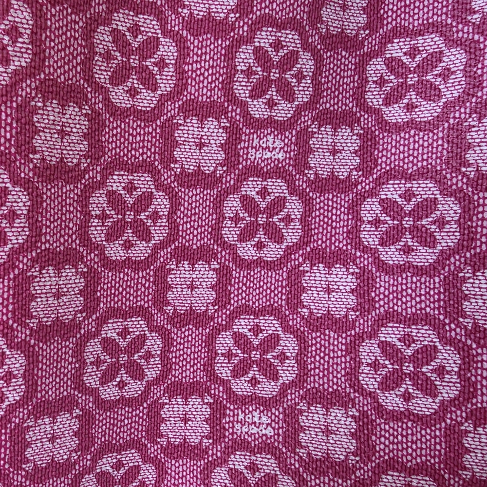 Kate Spade Raspberry Pink Spade Flower Monogram XL Canvas Tote + Pouch- NWOT - Picture 7 of 16